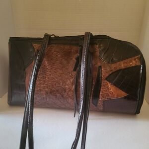 Elegant Brown and Black Women's Travel Bag